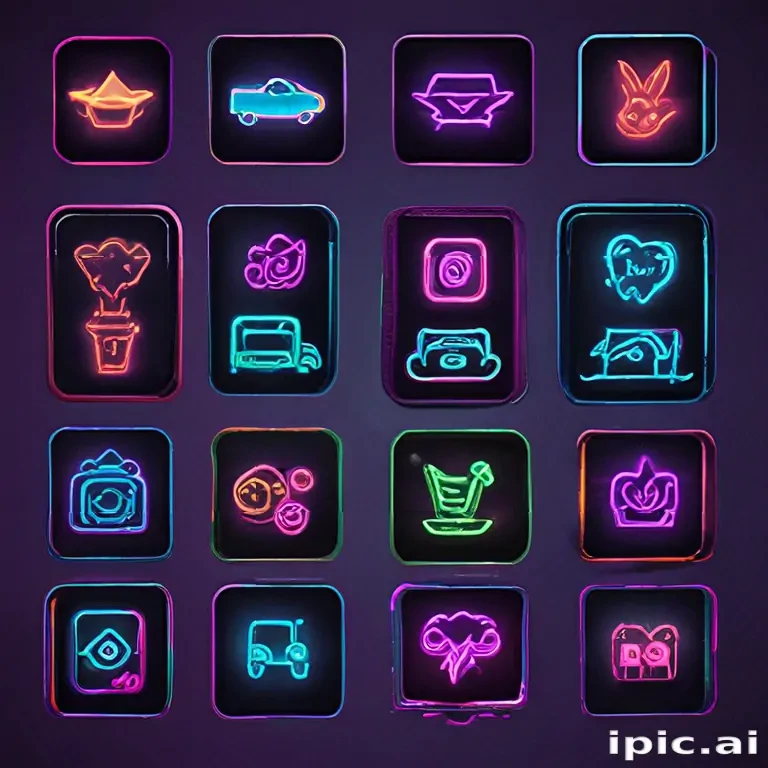 neon app icons