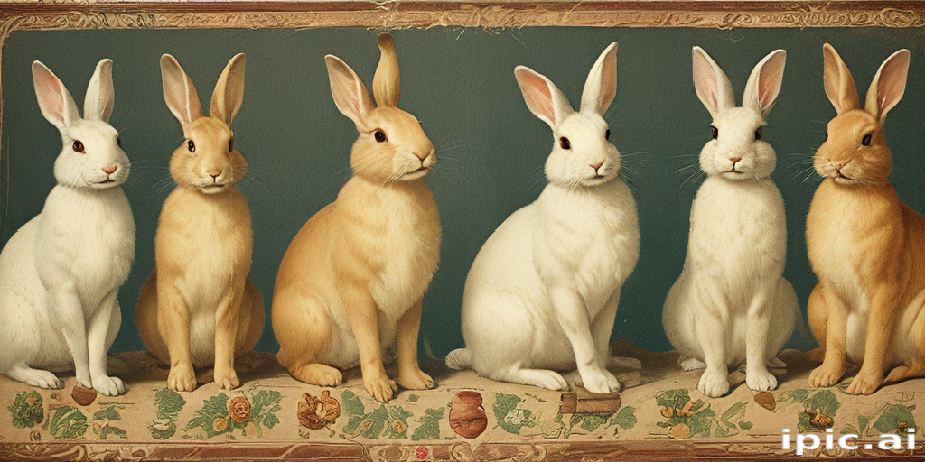 Assorted Rabbits Six Beautiful Rabbits Displayed in a Colorful and Artistic Arrangement