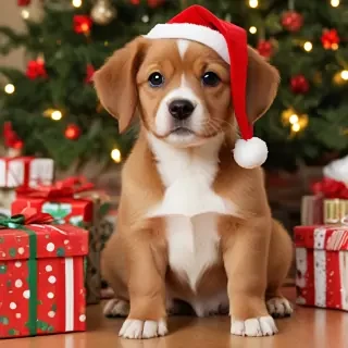 cute christmas dog wallpaper