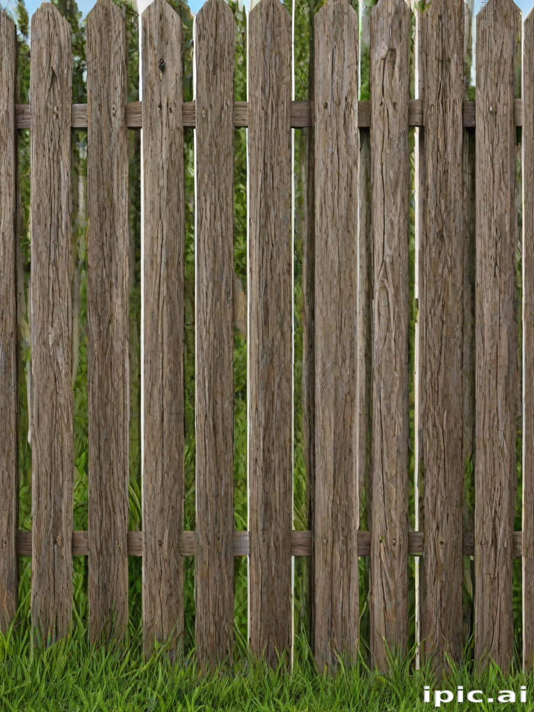 A Rustic Wooden Fence Surrounded by Lush Green Grass and Trees.