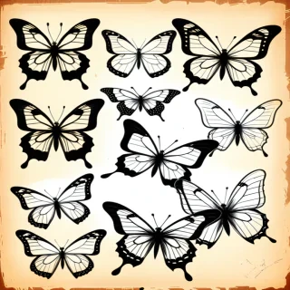 butterflies sketches