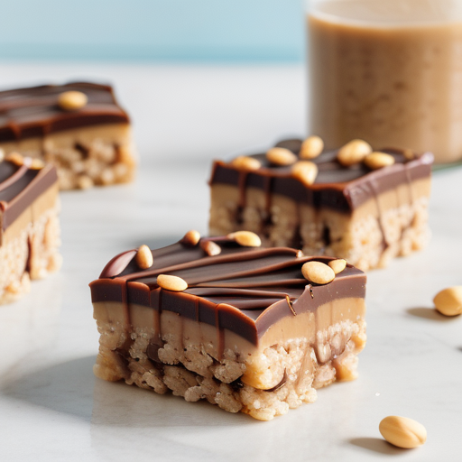 peanut butter and chocolate rice crispy squares