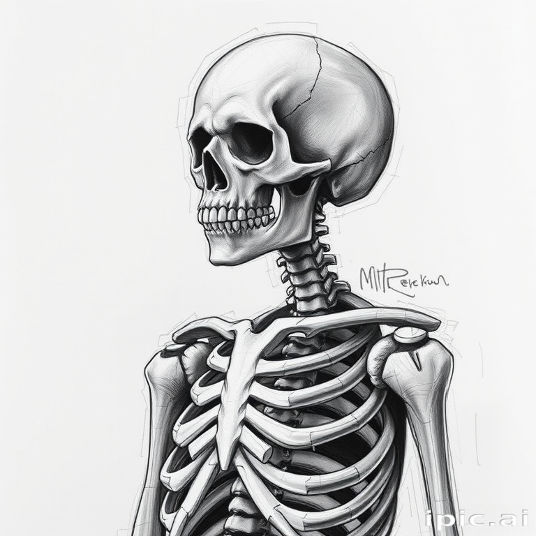 creative skeleton drawing art
