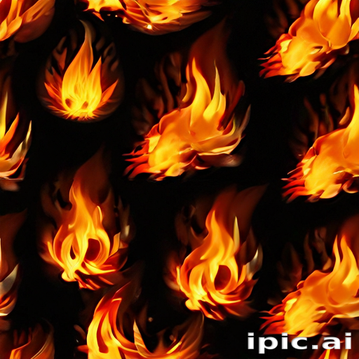 Vibrant Patterns of Flames Dancing Against a Dark Background
