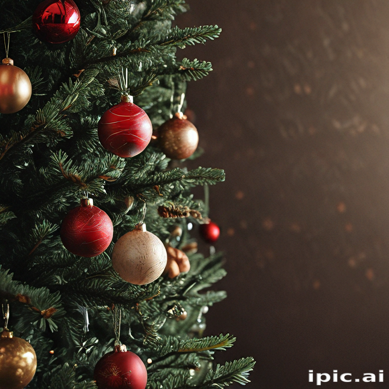 Festively Decorated Christmas Tree Adorned with Colorful Ornaments and ...