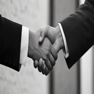 handshake black and white