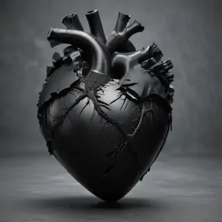 broken black heart