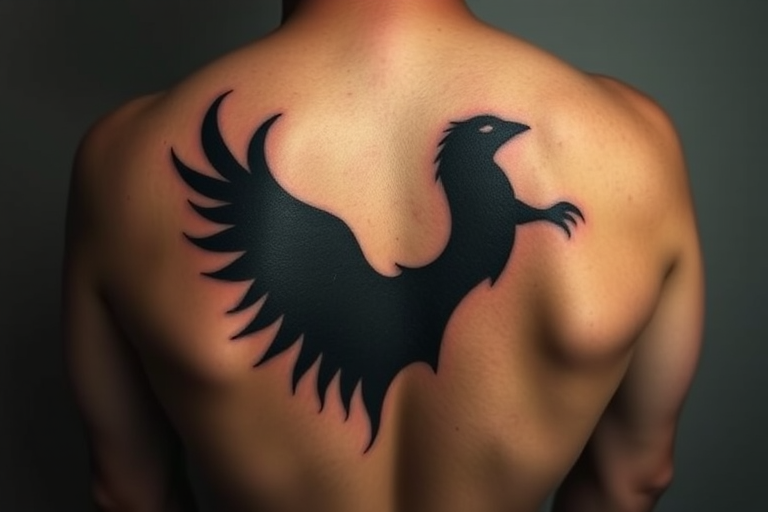 Negative space tattoo dubbed "Shadow Play" utilizing the natural skin tone as part of the design creating bold silhouettes and clever optical illusions