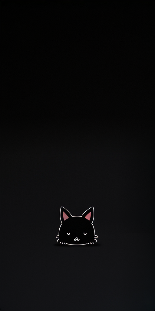 A Cute Black Cat Peeking Curiously from a Dark Background.