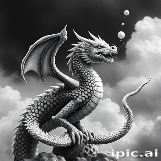 dragon black and white