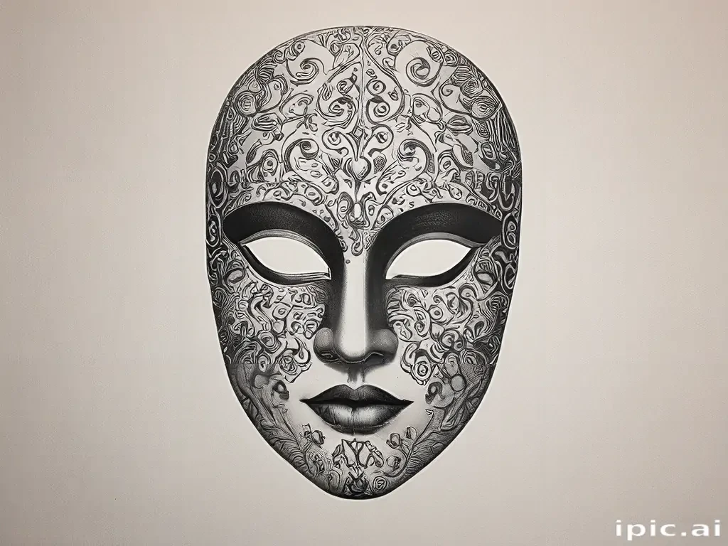 drawing of a mask