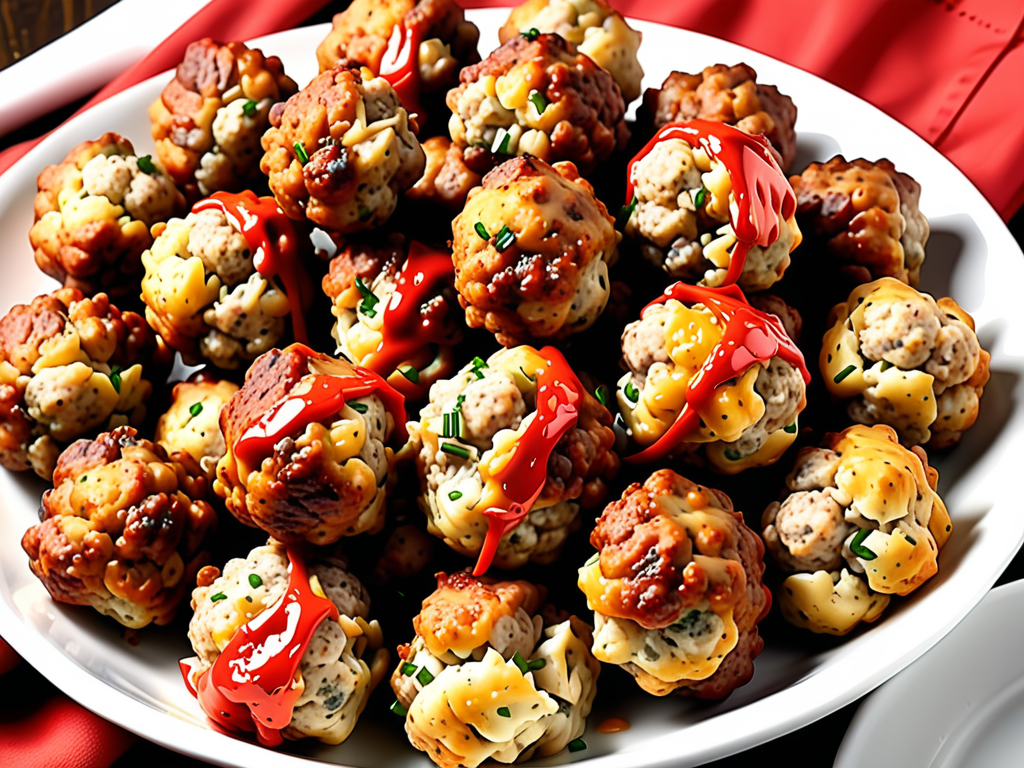 sausage balls with red lobster mix