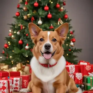dog christmas background