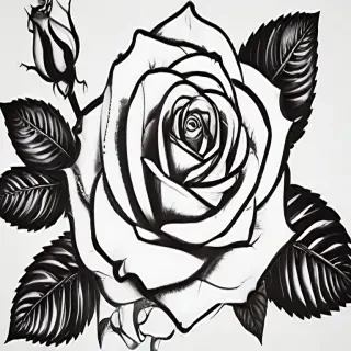 roses clipart black and white