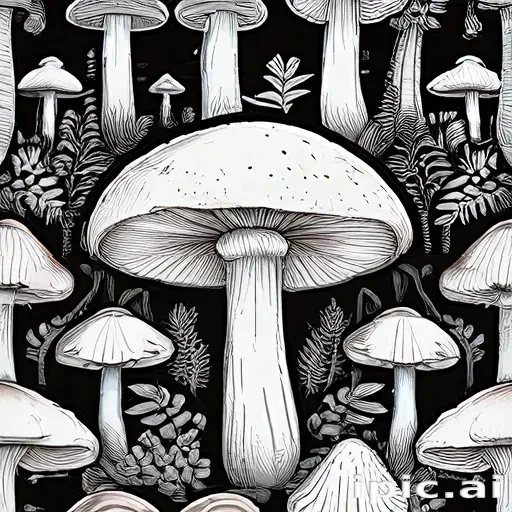 mushroom line art