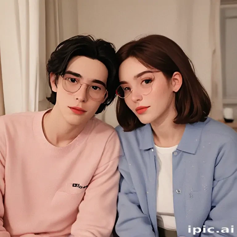 cartoon couple aesthetic