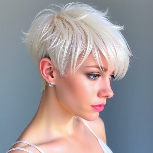 Pearlescent white pixie cut with holographic pastel highlights, the "Opal Dream" look radiates otherworldly beauty and ethereal charm