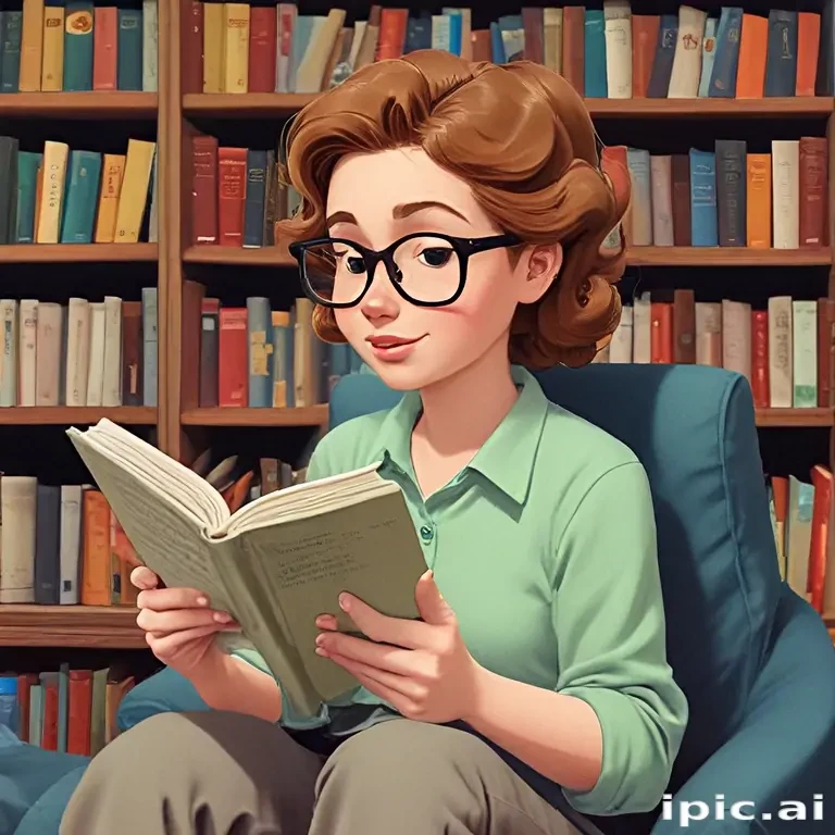 cartoon of reading