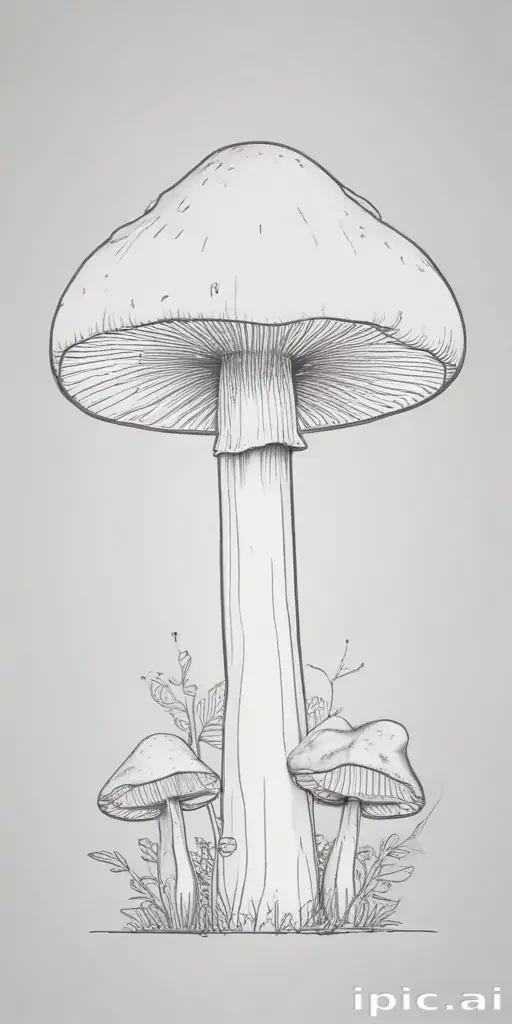 mushroom line art
