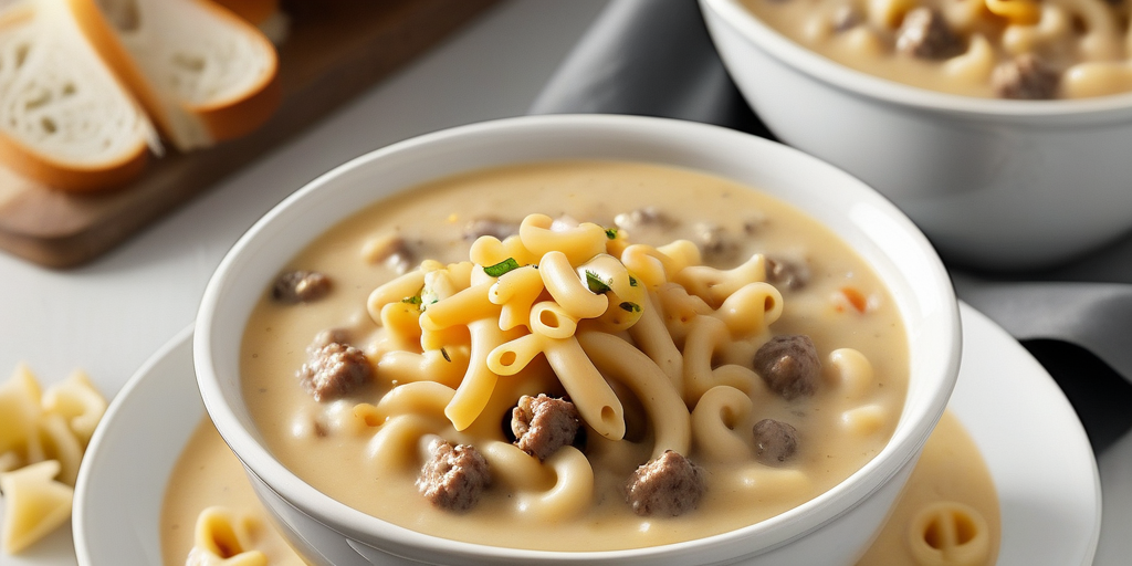cheeseburger soup with elbow macaroni