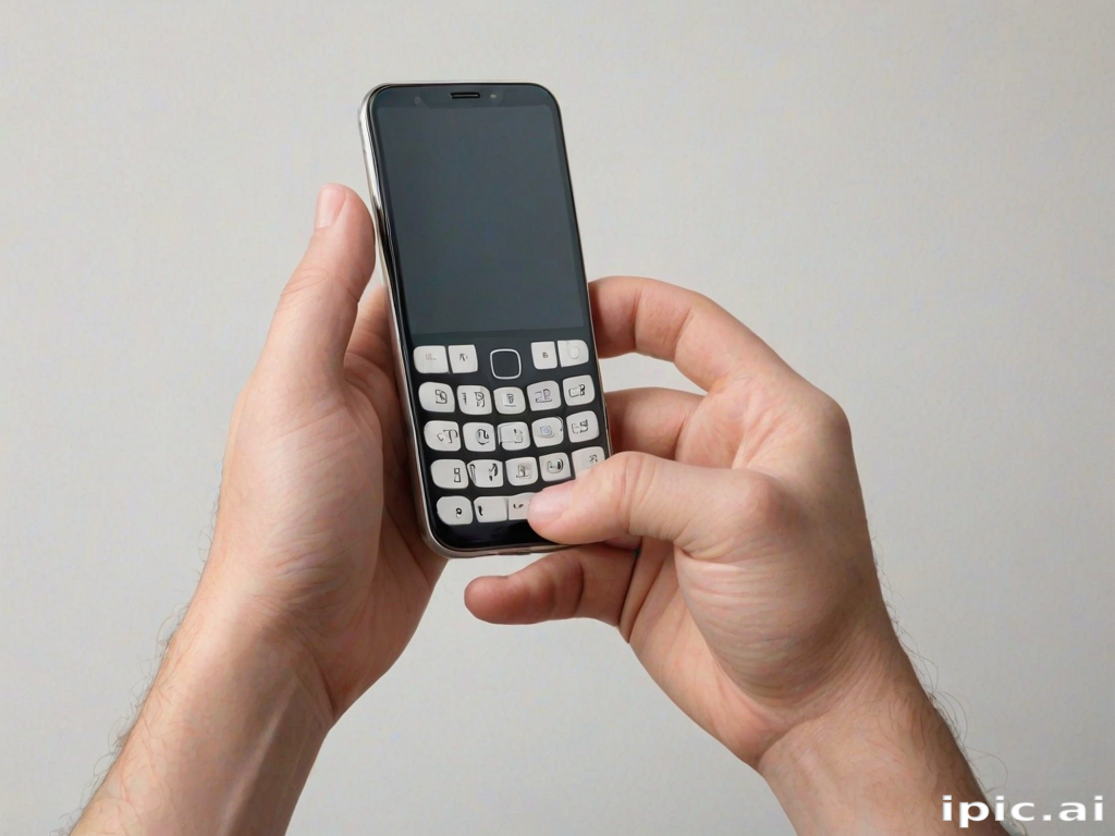 hand holding phone png