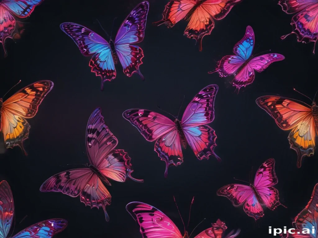 neon butterfly wallpaper
