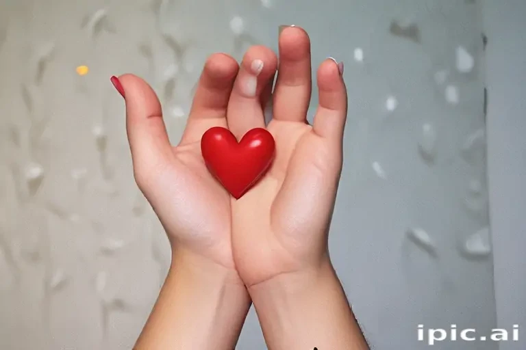 hand heart aesthetic