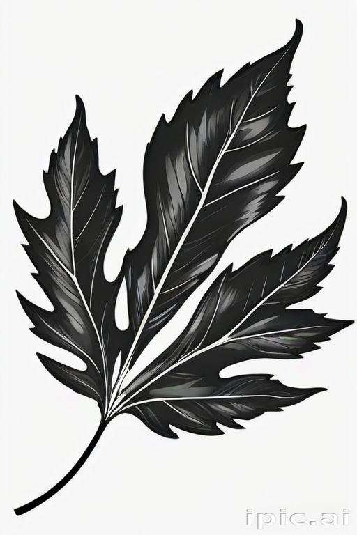 leaf clip art black and white