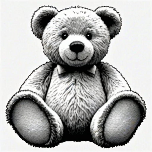 teddy bear clipart black and white