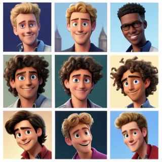 popular male cartoon characters with curly hair