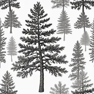 black and white pine tree clip art