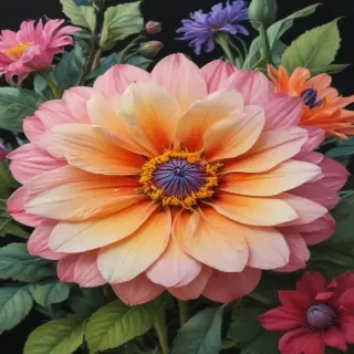 color drawings of flowers