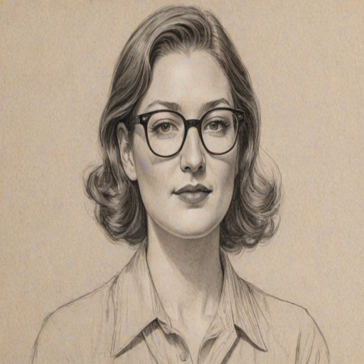 Superb Kelly Macdonald, pencil sketch, portrait of Sublime woman 1936s in glasses, hair style beatnik, outline, clear lines, fine lines, 8k