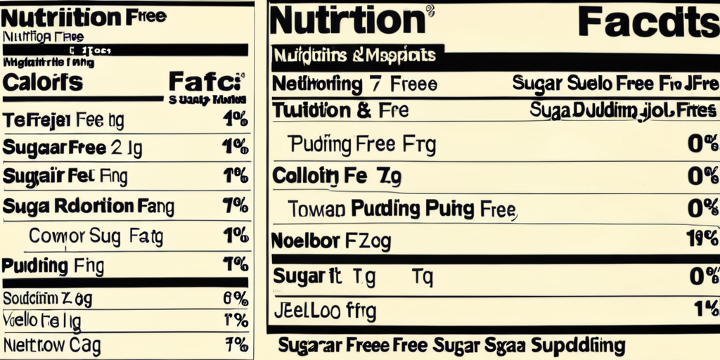 sugar free jello pudding nutrition facts ingredients