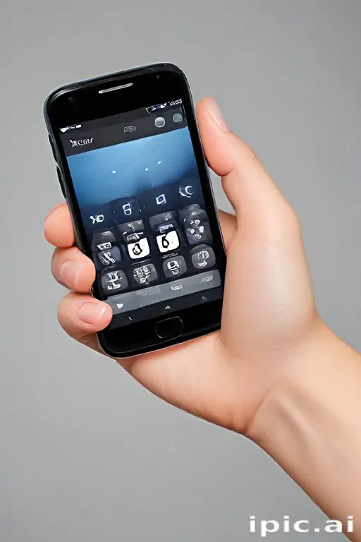 hand holding phone png