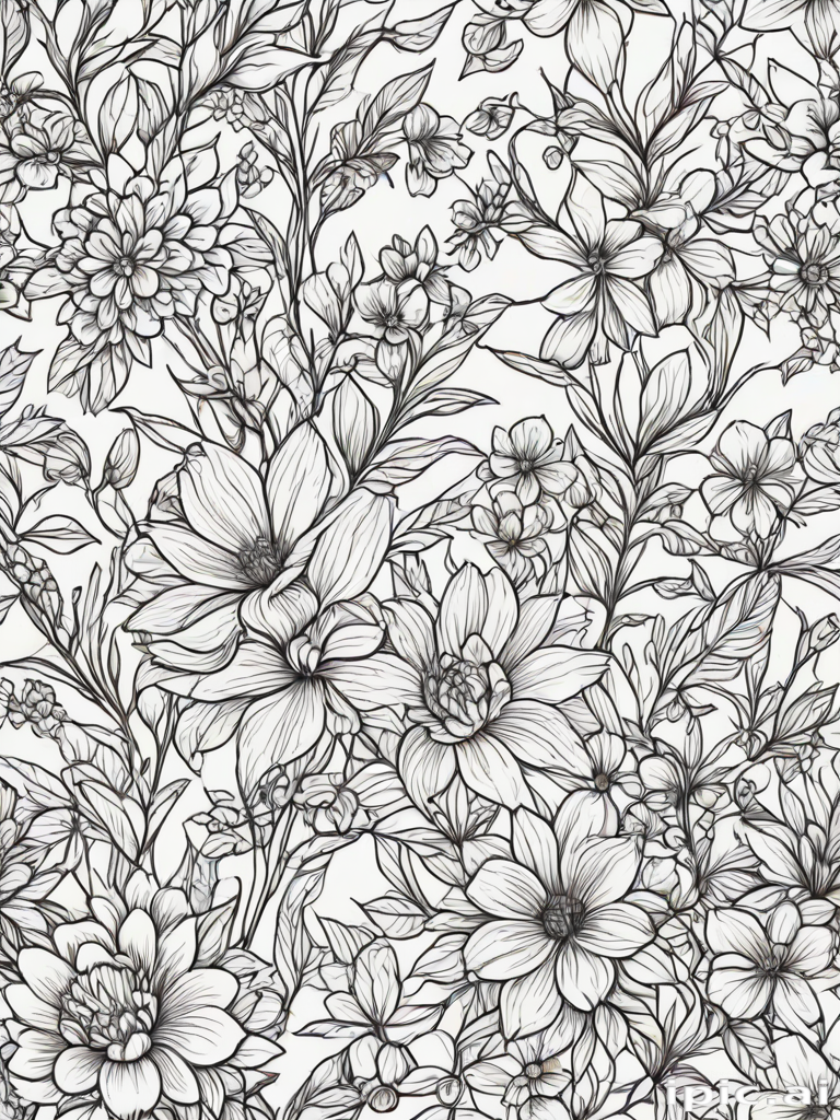 floral line art