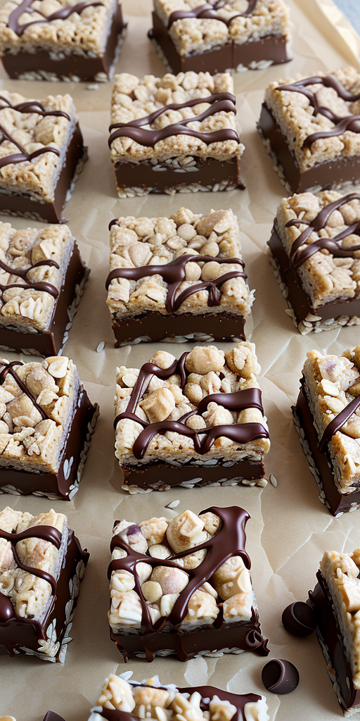 peanut butter and chocolate rice crispy squares