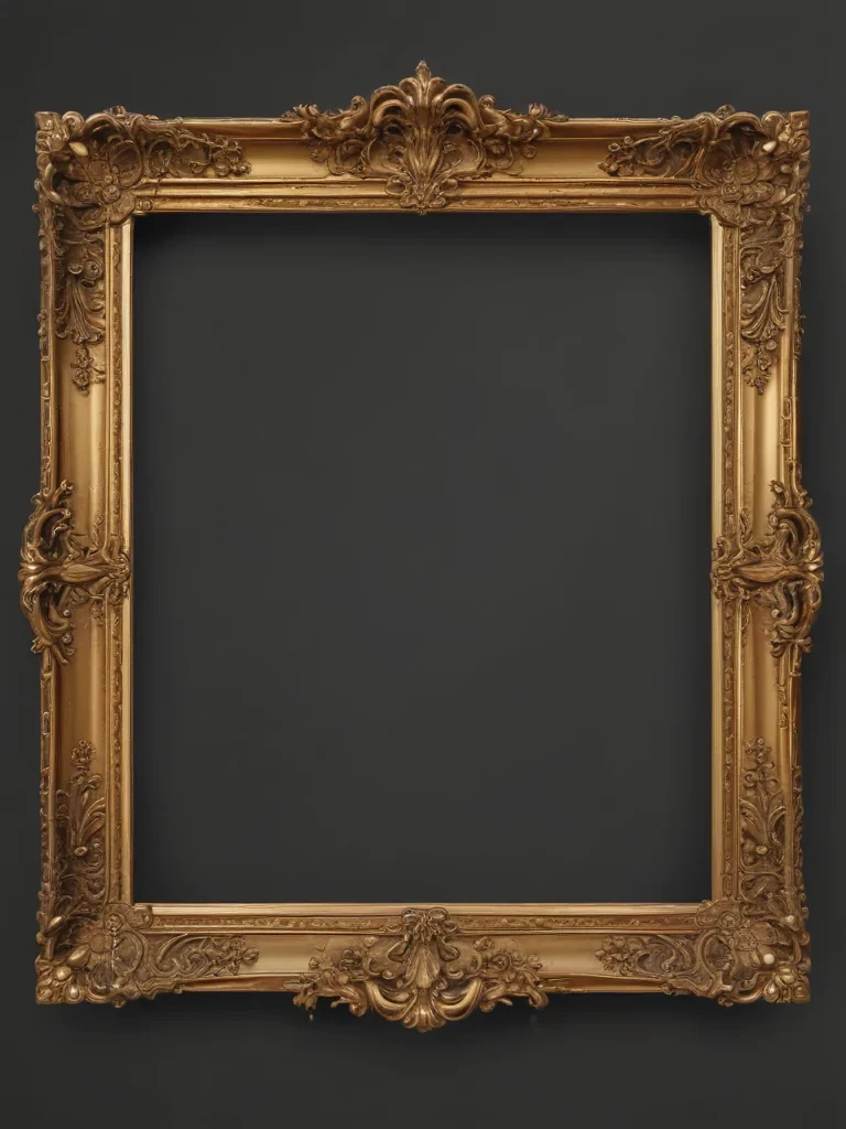 rectangle golden frame png