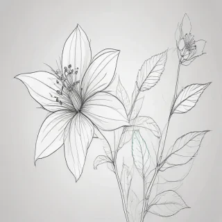 floral line art