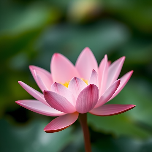 macro shot of a soft pink water lily with a blurred floral background, aperture f/2.8, ISO 100, shutter speed 1/200, taken with a DSLR camera using a 50mm lens, focus on flower detail for enhanced depth of field and color vibrancy
