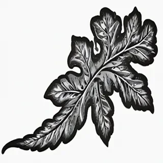 clipart leaf black and white
