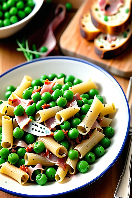 pasta and peas with pancetta