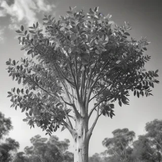 eucalyptus clipart black and white
