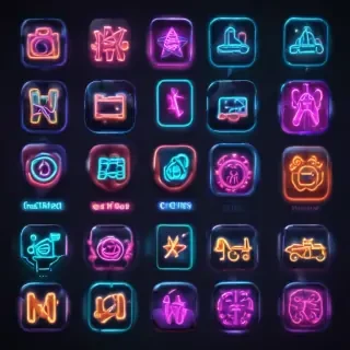 neon app icons