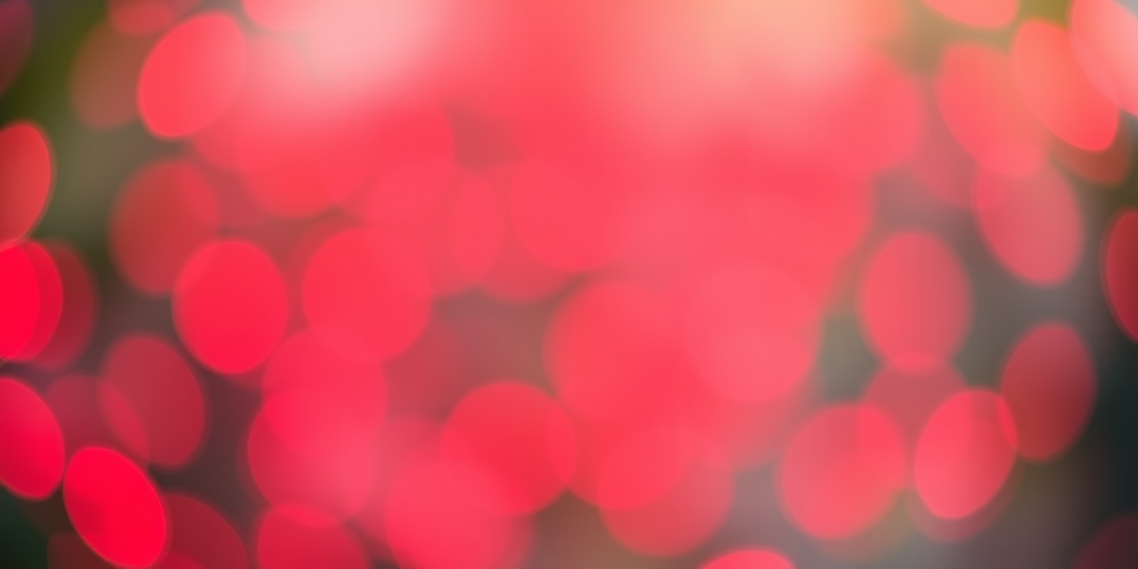 Create a vibrant abstract background of red bokeh lights with a soft focus, using a Canon EOS R5, aperture f/2.8, shutter speed 1/100s, ISO 200, 50mm lens, shot in natural light, emphasizing the smooth gradients and circular blur effects.