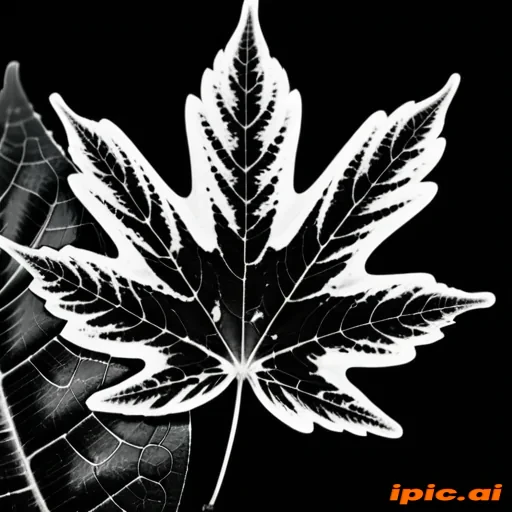 leaf images black and white