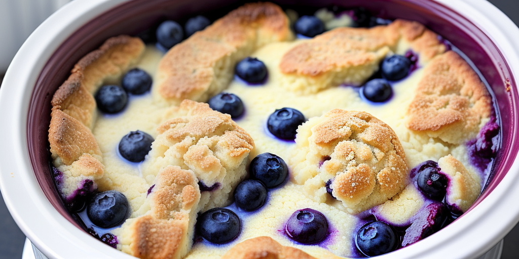 blueberry cobbler in crock pot