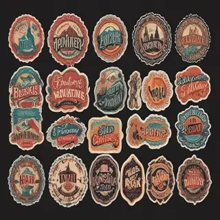 vintage stickers png