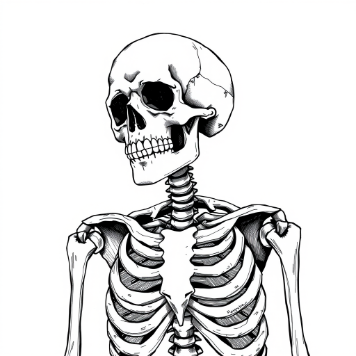 creative skeleton drawing art