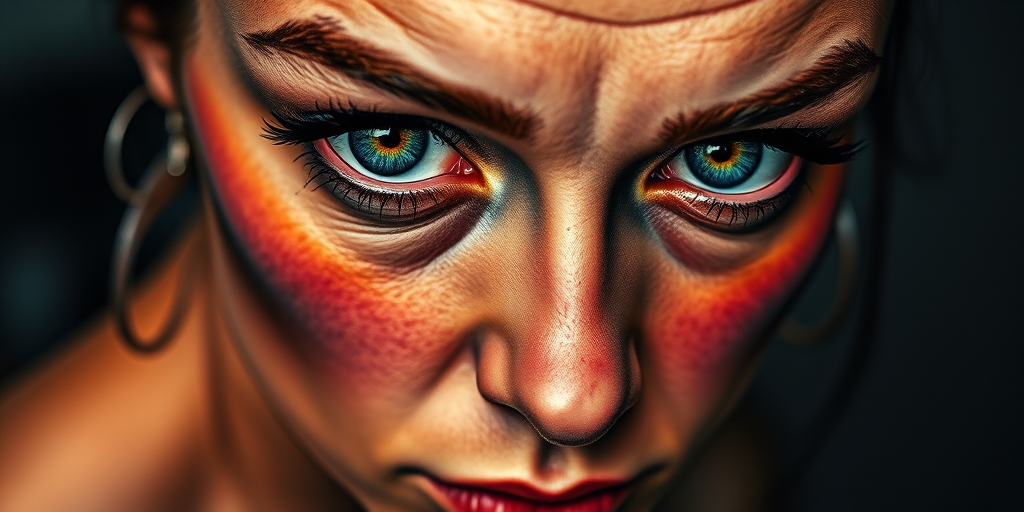 Photorealistic color portrait tattoo called "Timeless Gaze" capturing every nuance of facial features with lifelike shading and vivid hues to create a stunning three-dimensional effect
